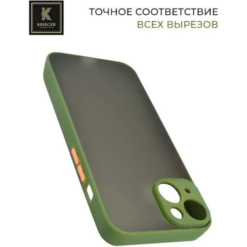 Силиконовый чехол для Apple iPhone 15 Plus Krieger матовый Хаки