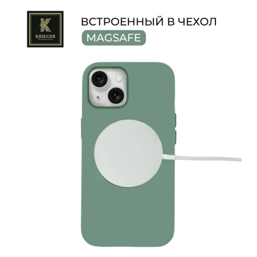 Силиконовый чехол для Apple iPhone 13 Krieger Magnetic с MagSafe Эвкалиптовый
