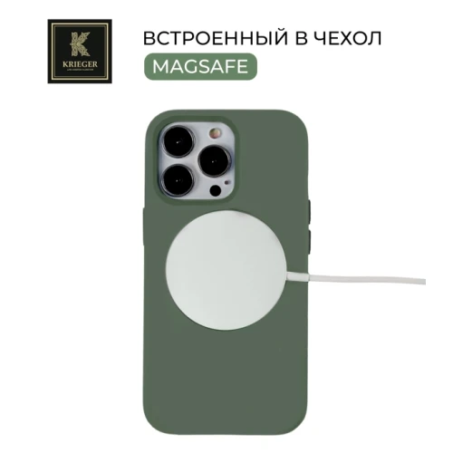 Силиконовый чехол для Apple iPhone 14 Pro Krieger Magnetic с MagSafe Оливковый