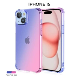 Силиконовый чехол для Apple iPhone 15 Krieger Mix 1.5мм противоударный Сине-розовый