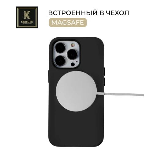 Силиконовый чехол для Apple iPhone 15 Pro Krieger Magnetic с MagSafe Черный