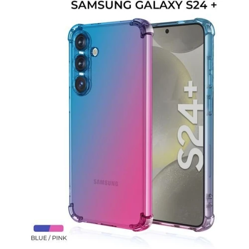 Силиконовый чехол для Galaxy S24+ Krieger Mix 1.5мм противоударный Сине-розовый