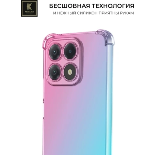 Силиконовый чехол для Honor X8b Krieger Mix 1.5мм противоударный Розово-зеленый