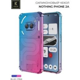 Силиконовый чехол для Nothing Phone (2a) Krieger Mix 1.5мм противоударный Сине-розовый