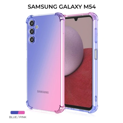 Силиконовый чехол для Samsung Galaxy M54 5G Krieger Mix 1.5мм противоударный Сине розовый