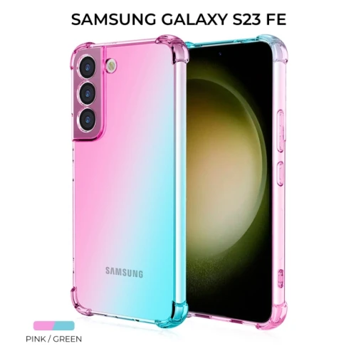 Силиконовый чехол для Samsung Galaxy S23 FE Krieger Mix 1.5мм противоударный Розово зеленый
