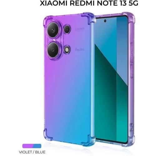 Силиконовый чехол для Xiaomi Redmi Note 13 Krieger Mix 1.5мм противоударный Фиолетово-синий