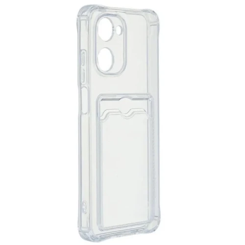 Силиконовый чехол для Realme 10 Silicone Card Holder Case с защитой камеры Прозрачный