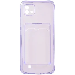 Силиконовый чехол для Realme C11 2021 Silicone Card Holder Case с защитой камеры Сиреневый