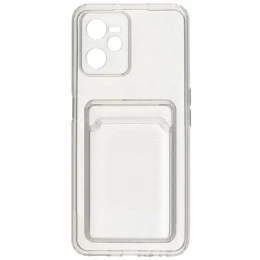 Силиконовый чехол для Realme C35 Silicone Card Holder Case с защитой камеры Прозрачный