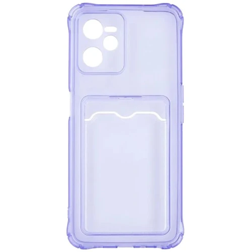 Силиконовый чехол для Realme C35 Silicone Card Holder Case с защитой камеры Сиреневый