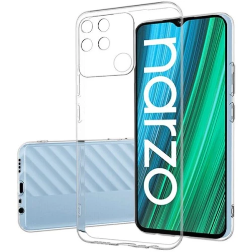 Силиконовый чехол для Realme Narzo 50A TPU 1мм с защитой камеры Прозрачный