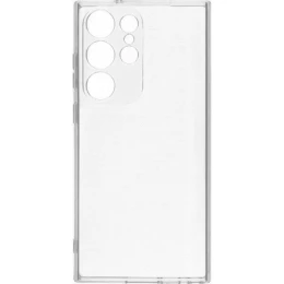 Силиконовый чехол для Samsung Galaxy S24 Ultra Red Line с защитой камеры глянцевый Прозрачный