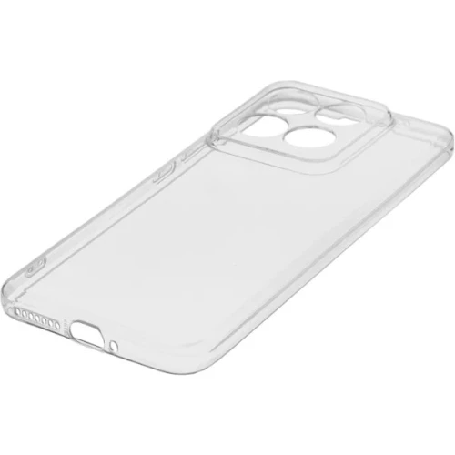 Силиконовый чехол для Xiaomi 14 Red Line с защитой камеры глянцевый Прозрачный