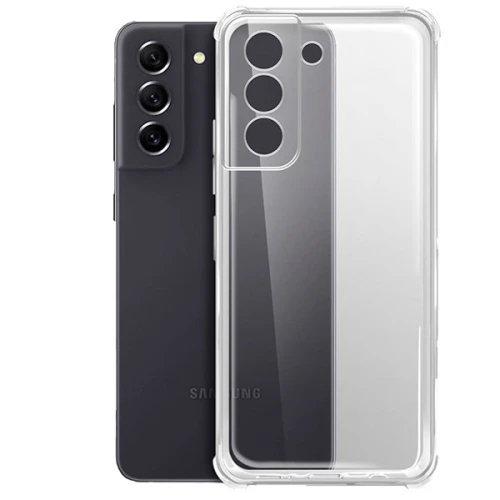 Силиконовый чехол для Samsung Galaxy S21 FE iBox Crystal с усиленными углами и защитой камеры Прозрачный