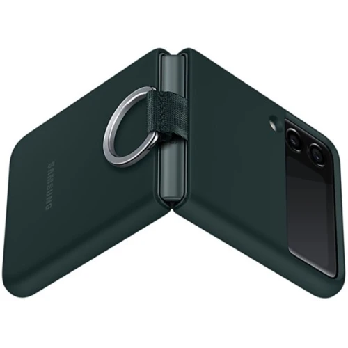 Силиконовый чехол для Samsung Galaxy Z Flip 3 Silicone Cover with Ring EF-PF711TGEGRU Темно зеленый