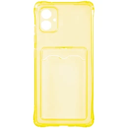Силиконовый чехол для Samsung Galaxy A04e Silicone Card Holder Case с защитой камеры Желтый