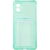 Силиконовый чехол для Samsung Galaxy A04e Silicone Card Holder Case с защитой камеры Мятный