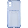 Силиконовый чехол для Samsung Galaxy A04e Silicone Card Holder Case с защитой камеры Синий