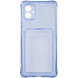 Силиконовый чехол для Samsung Galaxy A04e Silicone Card Holder Case с защитой камеры Синий