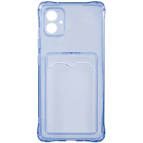 Силиконовый чехол для Samsung Galaxy A04e Silicone Card Holder Case с защитой камеры Синий