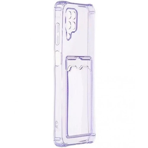 Силиконовый чехол для Samsung Galaxy A12 Silicone Card Holder Case Сиреневый