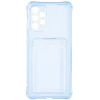 Силиконовый чехол для Samsung Galaxy A53 Silicone Card Holder Case с защитой камеры Голубой