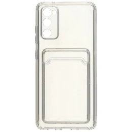 Силиконовый чехол для Samsung Galaxy S20FE Silicone Card Holder Case с защитой камеры Прозрачный