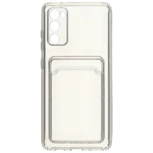 Силиконовый чехол для Samsung Galaxy S20FE Silicone Card Holder Case с защитой камеры Прозрачный