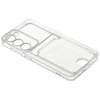 Силиконовый чехол для Samsung Galaxy S23+ Silicone Card Holder Case с защитой камеры Прозрачный