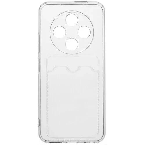 Силиконовый чехол для Tecno Spark 30C TPU 1.5mm с кардхолдером и защитой камеры Прозрачный
