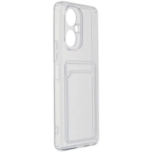 Силиконовый чехол для Tecno Camon 19 Neo Silicone Card Holder Case с защитой камеры Прозрачный