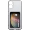 Силиконовый чехол для Tecno Spark 9 Pro Silicone Card Holder Case с защитой камеры Прозрачный