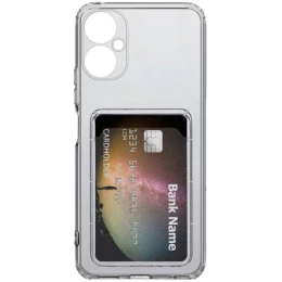 Силиконовый чехол для Tecno Spark 9 Pro Silicone Card Holder Case с защитой камеры Прозрачный