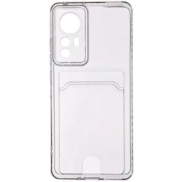Силиконовый чехол для Xiaomi 12 Lite Silicone Card Holder Case с защитой камеры Прозрачный