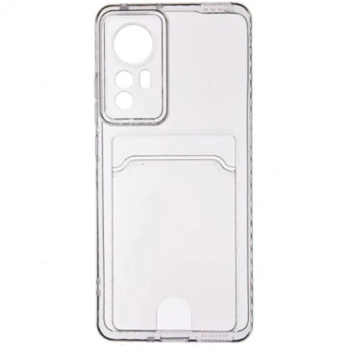 Силиконовый чехол для Xiaomi 12 Lite Silicone Card Holder Case с защитой камеры Прозрачный