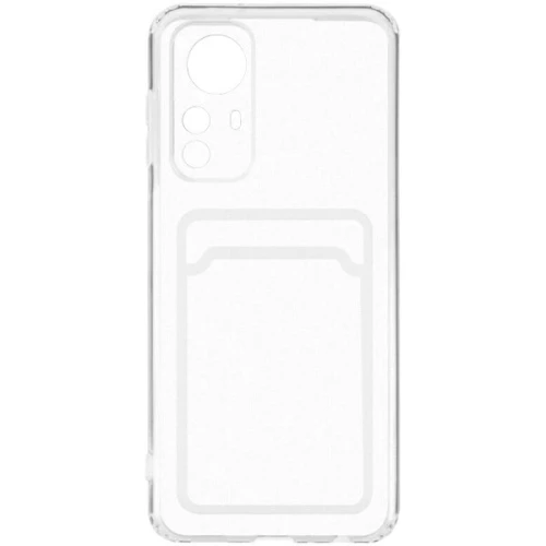 Силиконовый чехол для Xiaomi 12 Pro TPU 1.6мм с картхолдером и защитой камеры Прозрачный