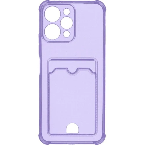 Силиконовый чехол для Xiaomi Redmi 12 4G Silicone Card Holder с защитой камеры Сиреневый