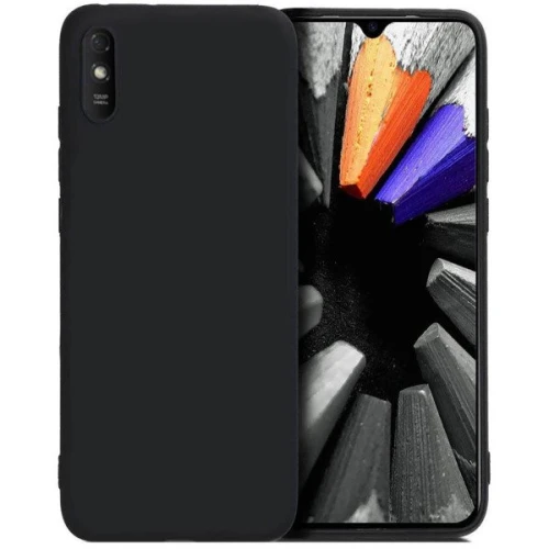 Силиконовый чехол для Xiaomi Redmi 9A TPU 1мм Черный матовый