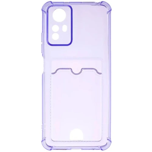 Силиконовый чехол для Xiaomi Redmi Note 12S Silicone Card Holder с защитой камеры Сиреневый