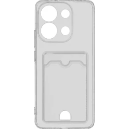 Силиконовый чехол для Xiaomi Redmi Note 13 5G Silicone Card Holder с защитой камеры Прозрачный