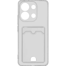 Силиконовый чехол для Xiaomi Redmi Note 13 4G Silicone Card Holder с защитой камеры Прозрачный