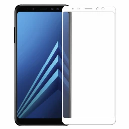 Защитное стекло для Samsung Galaxy A8 Plus (2018) Чехольчикофф Full Screen 4D Белое