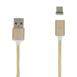 Кабель USB Type-C Red Line магнитный в переплете 1м Золотой