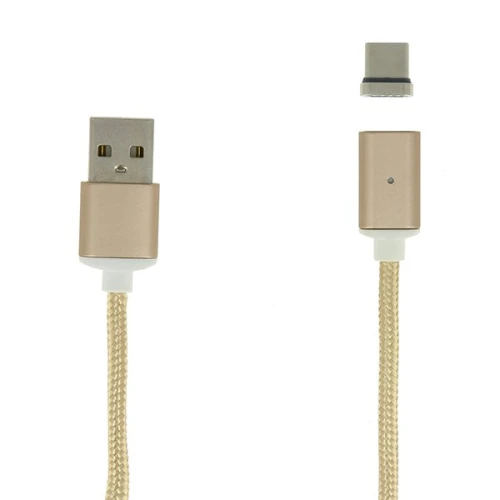 Кабель USB Type-C Red Line магнитный в переплете 1м Золотой