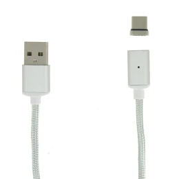 Кабель USB Type-C Red Line магнитный в переплете 1м Серебряный