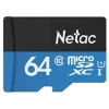 Карта памяти Netac microSDXC Class 10 UHS I U3 64Gb SD adapter