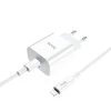 Сетевое зарядное устройство Hoco C76А Plus и кабель Lightning Белое