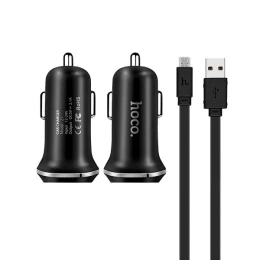 Автомобильное зарядное устройство Hoco Z1 MicroUSB Черный